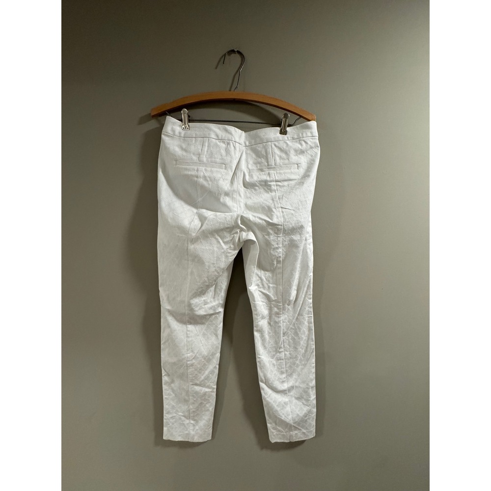 Lilly Pulitzer Kelly Ankle Pants Jacquard Trellis Size 8 White Womens - Picture 6 of 7